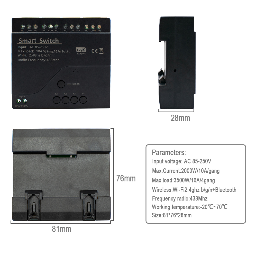 Saklar Pintar Tuya WIFI 4 Salu - Tuya 4 Channel ulasan dan harga