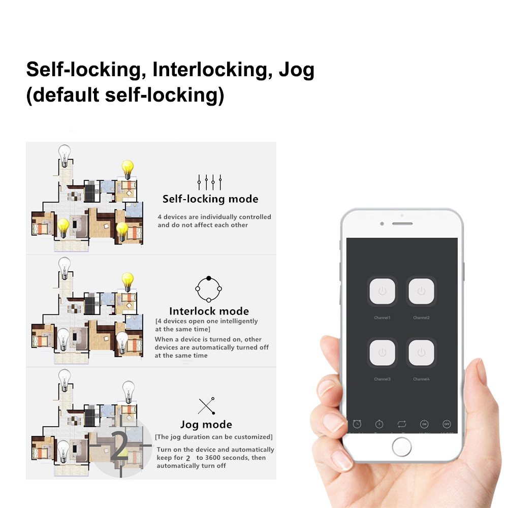 Modul Relai WiFi Cerdas 4CH, K - Tuya 4 Channel ulasan dan harga